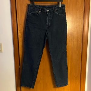 H&M ultra high waist Mom Jeans in black denim